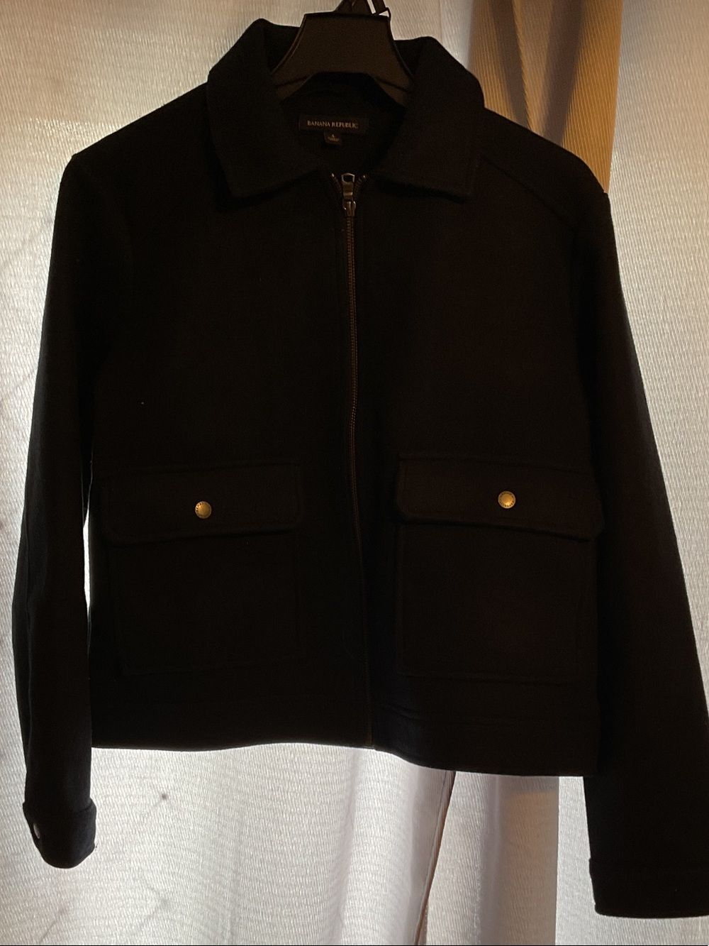 Banana Republic Black Zip-Front Utility Jacket